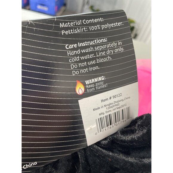 Fun World Gothic Pettiskirt Adult One Size Black Pink Tulle Cosplay Costume NEW - Picture 5 of 6